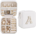 Birthday Gifts for Women - Initial Jewelry Box, Travel Case Organizer for Wife, Girlfriend, Graduation & Bridesmaid Gift