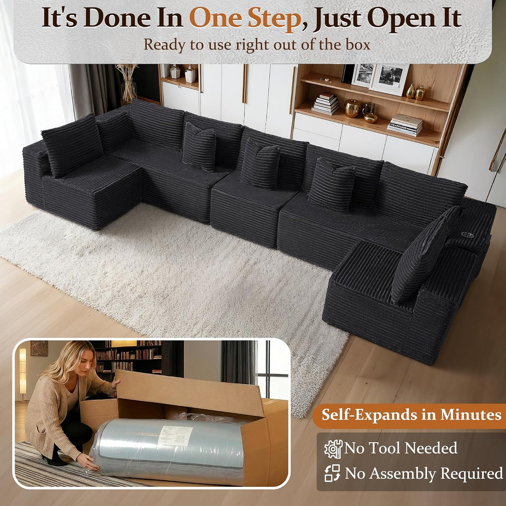 168" Cloud Sectional Couch, Comfort U Shaped Sofa for Living Room, Extra...
