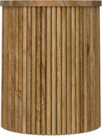 SIMPLIHOME Draper 22" Wide Solid Wood Rectangular End Table in Auburn Brown | Industrial accent table with a slatted base, assembled; natural mango wood nightstand, lamp stand, or side table.
