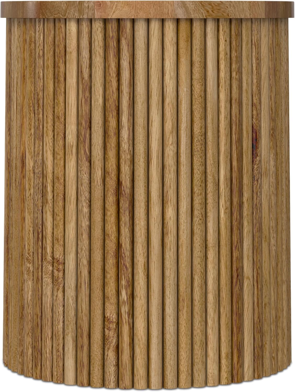 SIMPLIHOME Draper 22" Wide Solid Wood Rectangular End Table in Auburn Brown | Industrial accent table with a slatted base, assembled; natural mango wood nightstand, lamp stand, or side table.