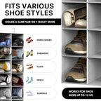 Simple Houseware 20 Section Shelves Hanging Shoes Organizer, Gray | Dual Metal Hooks, 10 Tier, Holds Up to 20 lbs, for Narrow Space