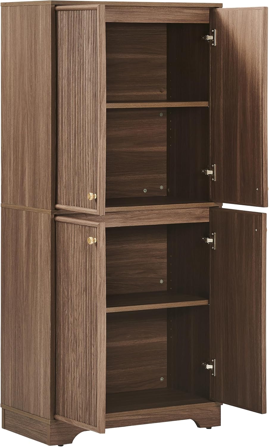 Crosley Furniture Naomi Modern Reeded Kitchen Pantry Storage Cabinet, Dining,...