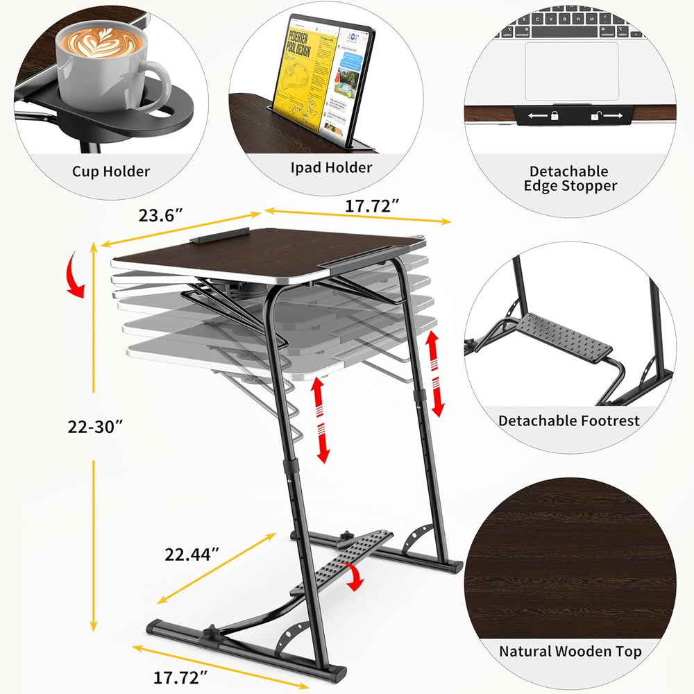 FoldWise Upgraded Folding TV Tray Table, Sturdy Couch & Dinner Laptop Tab...