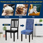 Chair Covers, Dining Room Chair Covers, Stretch Kitchen Chair Covers Set of 6, Removable Washable Dining Chair Slipcovers for Home, Hotel, Banquet