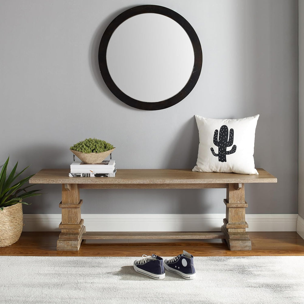 Crosley Furniture Joanna Wood Dining Bench for Entryway or Mudroom, Rustic Brown