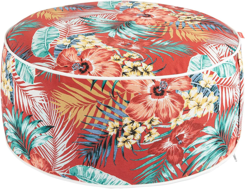 Outdoor/Indoor Inflatable Ottoman Pouf D20 xH9, All Weather Round Footstool w...
