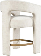 Jofran Upholstered Counter Stool with Arms – Versatile Barstools – Stylish Seating for Kitchen Dining Room or Home Bar, Natural, Single Stool