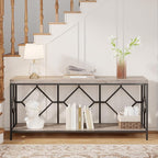Tribesigns 71 Inch Extra Long Sofa Table, Narrow Long Sofa Console Tables Behind Couch Table with Open Storage Shelf