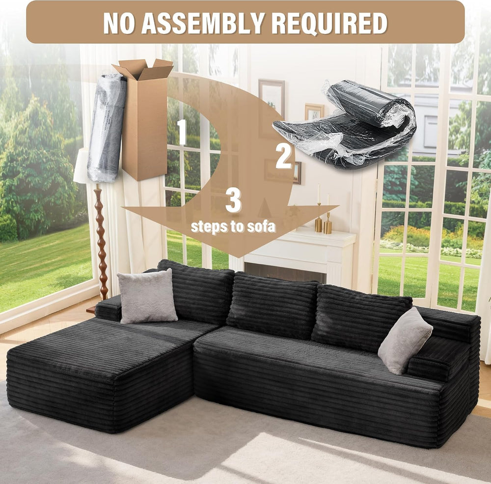 Hobestluk Couch Modular Sectional Sofa L-Shape Lounge Cloud Couch | Memory Fo...