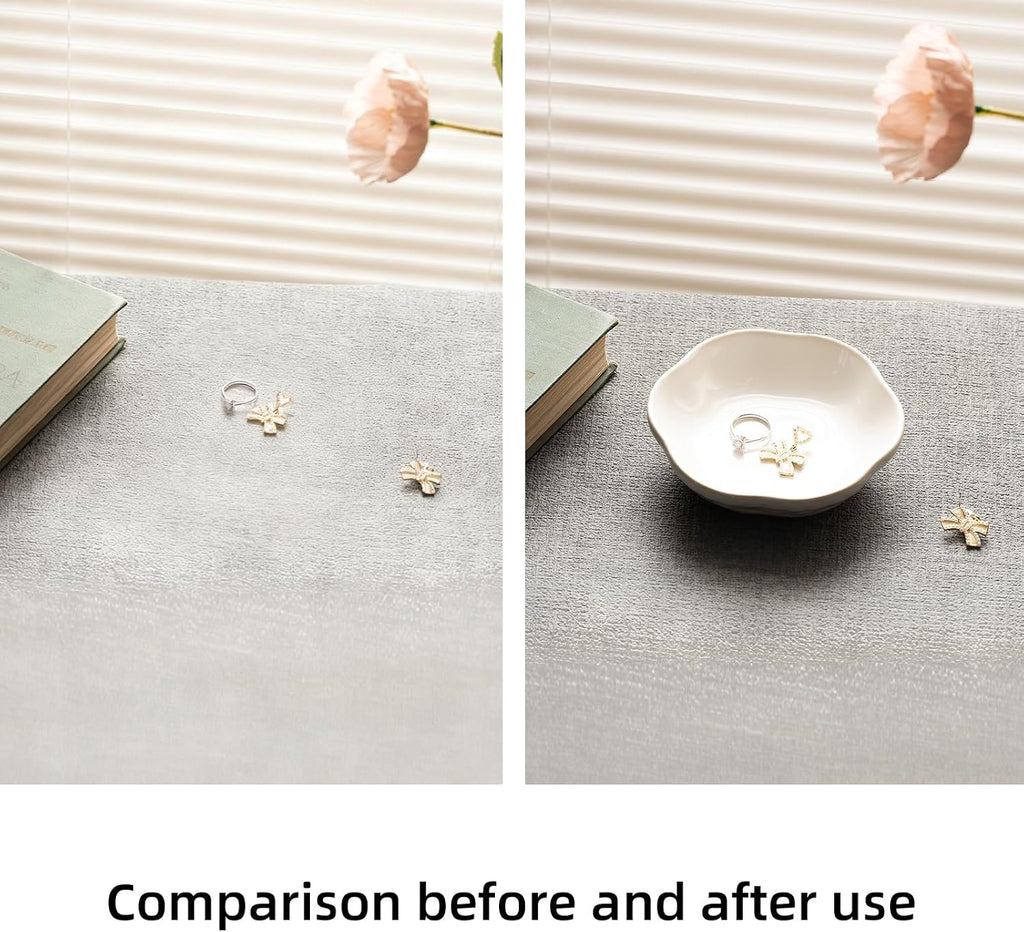 Ceramic Jewelry Tray, Ring Holder Floral Trinket Bowl for Women | Small catchall keeps rings, earrings, keys, and keepsakes visible on vanities or dressers, adding a giftable decor accent