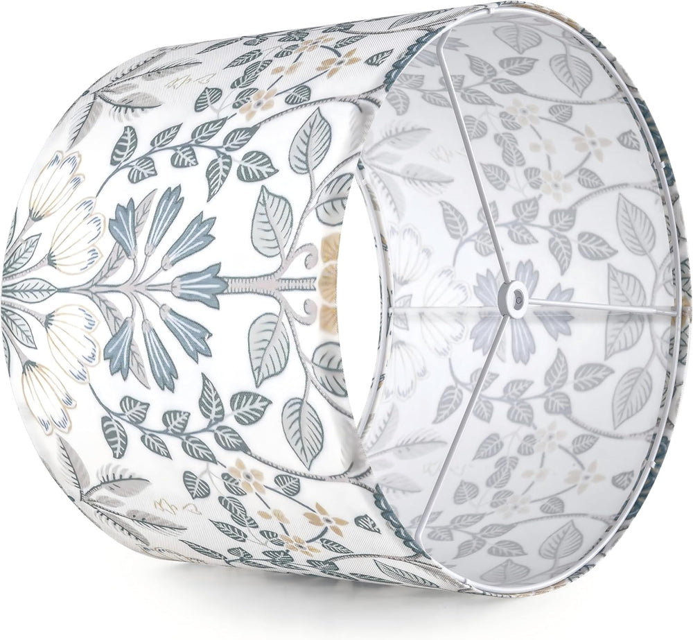 GO&SO Lamp Shades Set of 2,13" D x 10" H,Blue Green Floral Drum...
