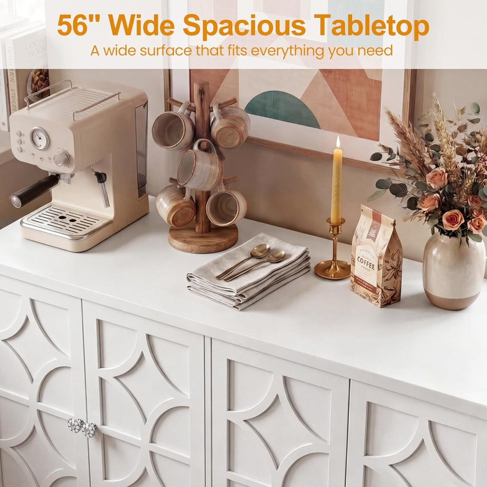 RoyalCraft Sideboard Buffet Cabinet with Storage, 56" Modern Sideboard w...
