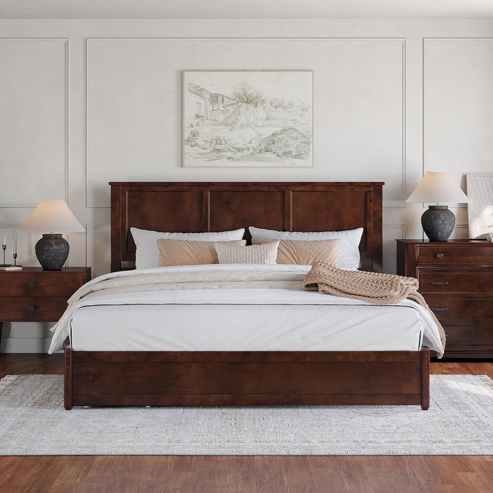 AFI, Felicity King Platform Bed with Panel Footboard & Storage Drawers, W...