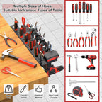 2Pcs Metal Screwdriver Organizer, Wall Mount Plier Organizer Hammer Holder, Hand Tool Storage Rack for Garage Workshop Workbench (Black, 2PCS)