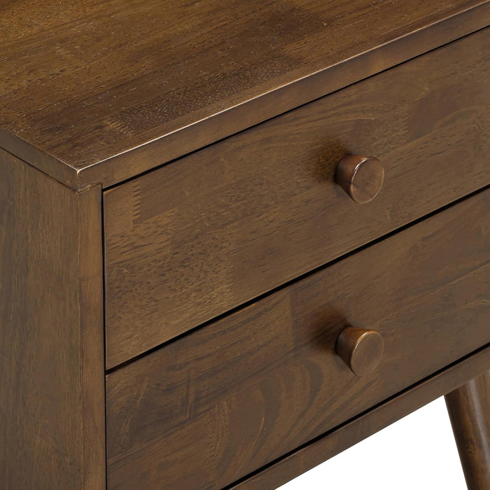 NTC Lux Nightstand with 2 Drawers, Featuring Adaptable Design, 150 lbs Load Capacity, Water-Resistant, Elevate Your Space, Easy Assembly - Dark Walnut