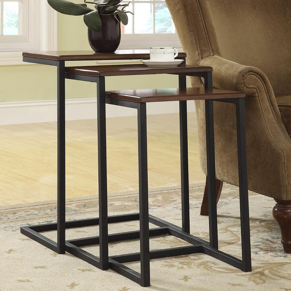 Carolina Chair & Table Rectangular 3-Piece Nesting Table Set - Chestnut W...