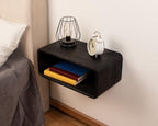 Floating Nightstand Wooden, Bedside Table, Nightstand Shelf, Handmade, Wall Mounted Bedside Shelf, Minimalist and Unique Style (Black)