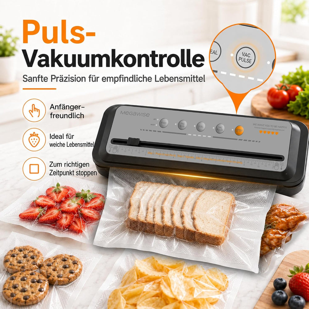 Updated Vacuum Sealer Machine 2025, MEGAWISE Food Sealer w/Starter Kit, Dry &...