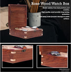Wooden Watch Box for Men & Women, Watch Organizer & Display Case, Premium Long-Lasting Watch Holder for Storage, Elegant Gift for Watch Collectors (Wood Top, 6 Slots)