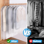 BALEINE 40'' Translucent Garment Bags, 2 Packs PEVA Dress Bag for Closet Clothes Dresses Suit Coats Storage (Black, 2PK)