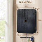 Pinzoveco Hanging Jewelry Organizer, Wall Mounted Jewelry Organizer for Earring Holder Organizer, Jewelry Cabinet Holder Jewelry Storage Box for Earrings, Necklaces, Bracelets, Ring Holder (Black)