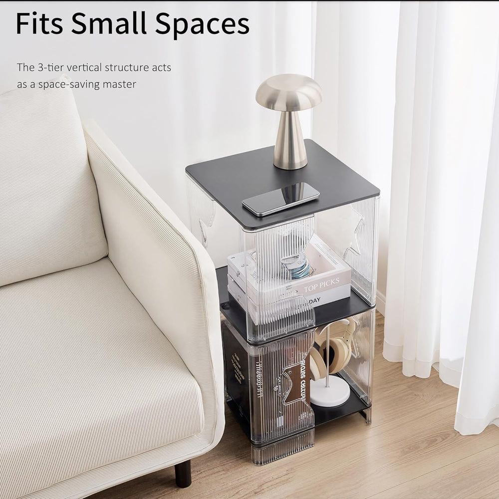 End Tables, Set of 2, Side Table, Small Nightstand for Living Room, Space-Sav...