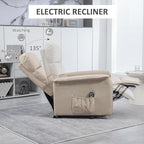 HOMCOM Power Lift Recliner Chair for Elderly, Easy Assembly, Fabric Lift Chair for Adults, Recliner Sofa with Remote Control, Side Pockets for Living Room, Beige