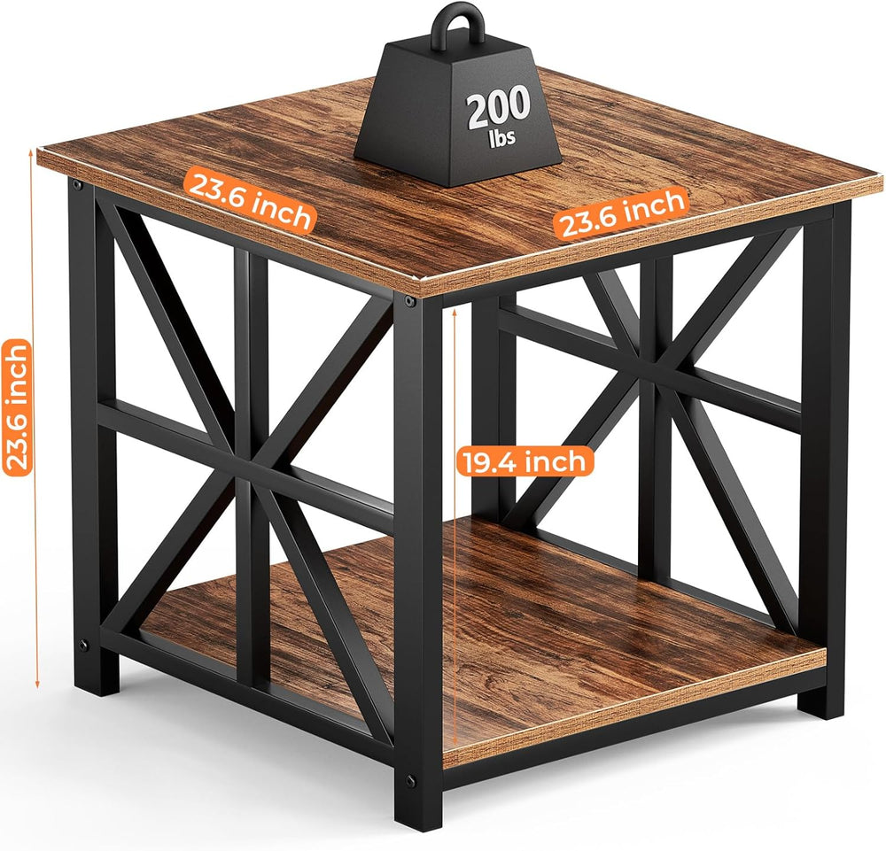 GreenForest End Table Portable Small Desk, Walnut
