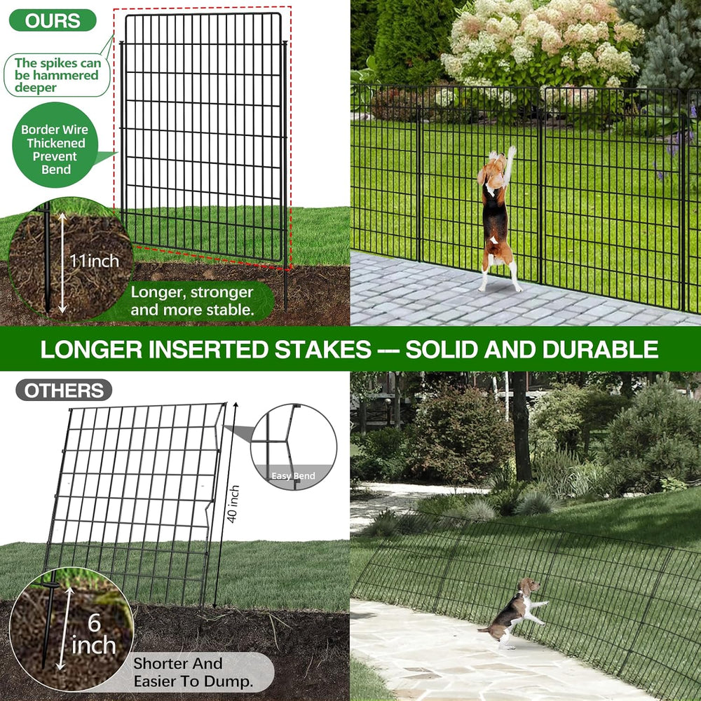 15 Panels Garden Fencing Animal Barrier with Lock, 40 in(H) X 36 ft(L) Dog Fe...