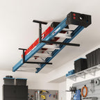 FLEXIMOUNTS Adjustable Overhead Ladder Rack, Garage Ceiling Storage Rack, Ladder Storage Organizer, 35" Extended Arms, 90 lbs Per Arm Heavy Duty Steel Rack for Kayak, Surfboard & Tools