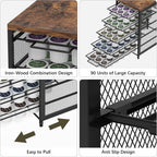 Coffee Pod Drawer for K Cups 90 Pod Pack Capacity Rack K Cups Holder Drawer Organizer for Coffee Station 5 Tier K Cups Coffee Pods Holder Suit for Home Office Cafe Counter, Black and Brown
