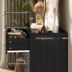 Garvee Fluted Dresser for Bedroom with 4 Drawers,32" Wide Modern Chest of Wooden Bedroom Chest with Metal Handle,Wide Clothes Storage Organizer,Closet Dresser & TV Stand for Living Room,Hallway,Black