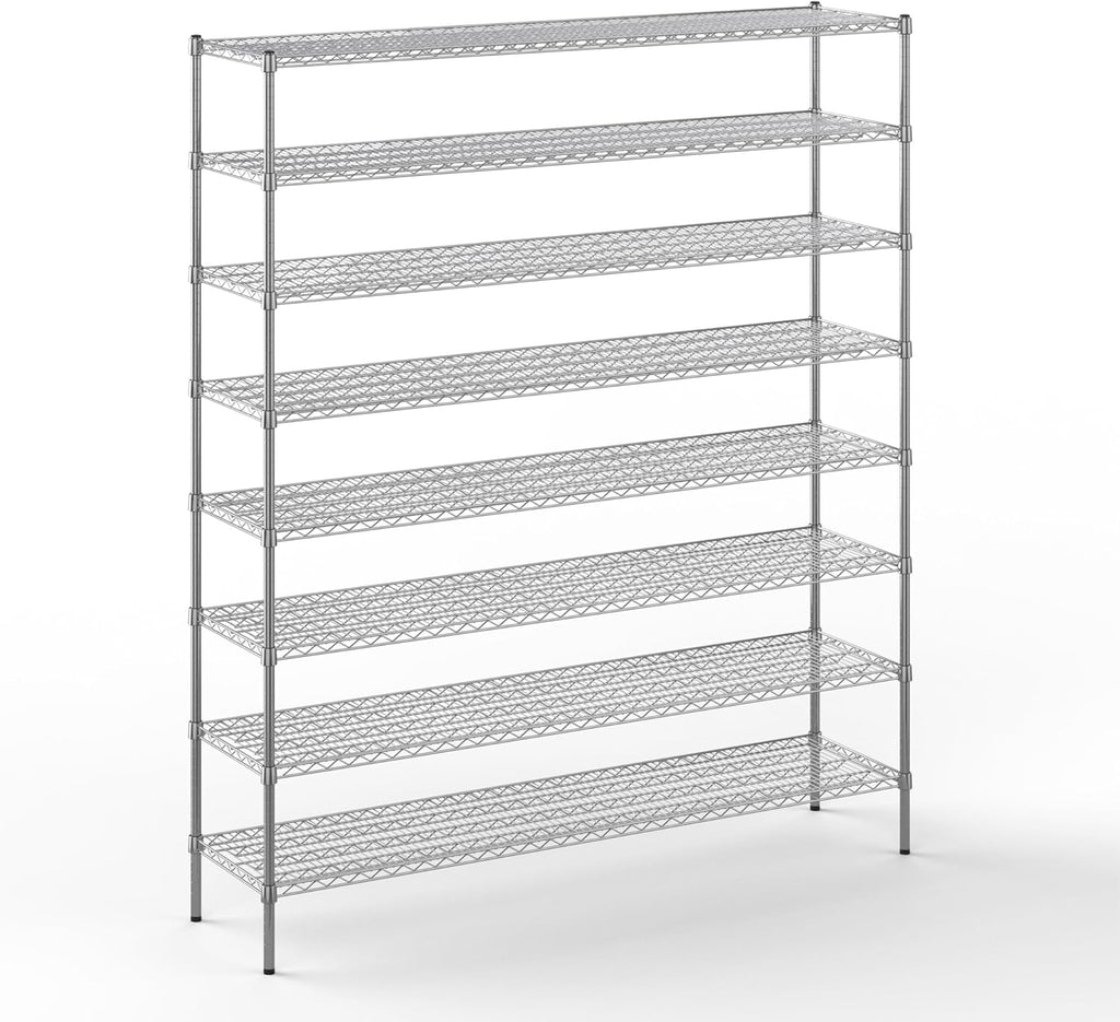 18" Deep x 72" Wide x 86" Height Wire Shelving Kit | 8-Tier | NSF Commercial Storage Rack Unit