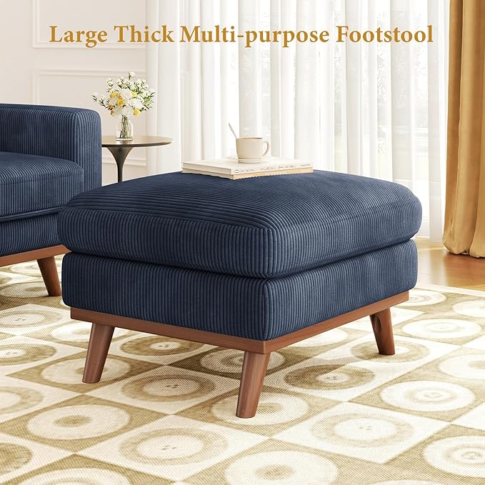 Vesgantti Large Ottoman for Modular Sofa, 29.5" Corduroy Ottoman with Sp...