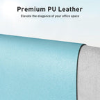 Aothia Large PU Leather Desk Pad Protector – Non-Slip Mouse Pad & Writing Mat for Office/Home, Waterproof, Easy to Clean(36" x 17", Blue Topaz)