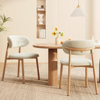 Kitchen Dining Chairs Set of 2 Modern Soft Linen Farmhouse Dining Room Chair with Metal Legs, Beige/Original