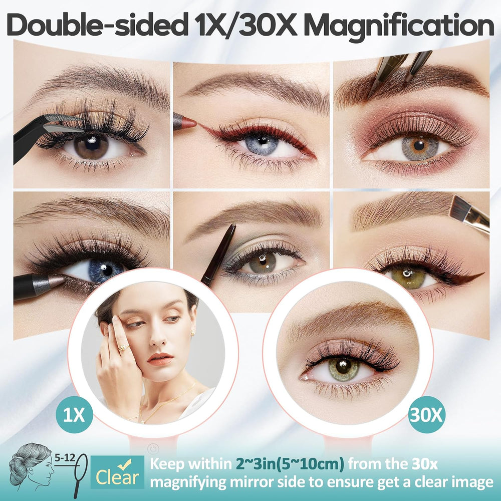 B Beauty Planet Magnifying Mirror with Light 30X, Double-Sided 1X/30X Magnify...