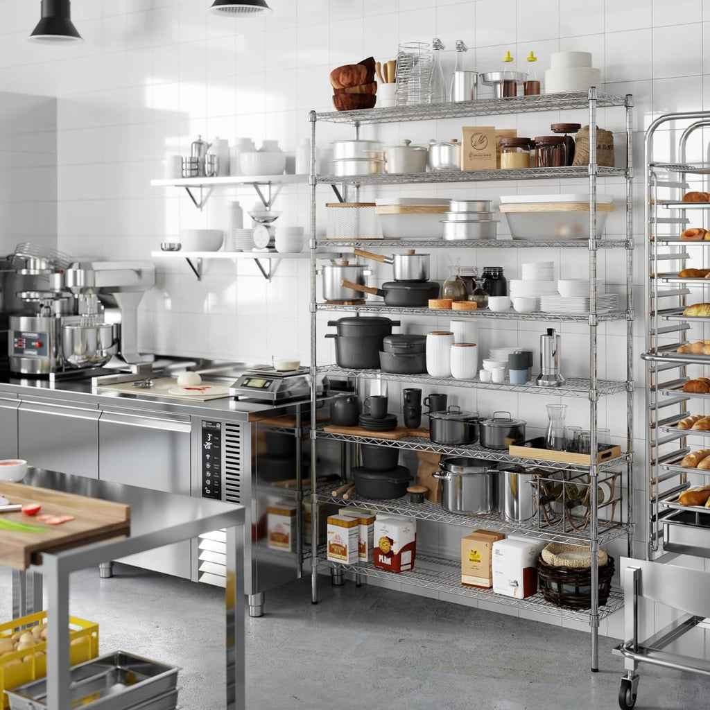 14" Deep x 54" Wide x 86" Height Wire Shelving Kit | 8-Tier | NSF Commercial Storage Rack Unit