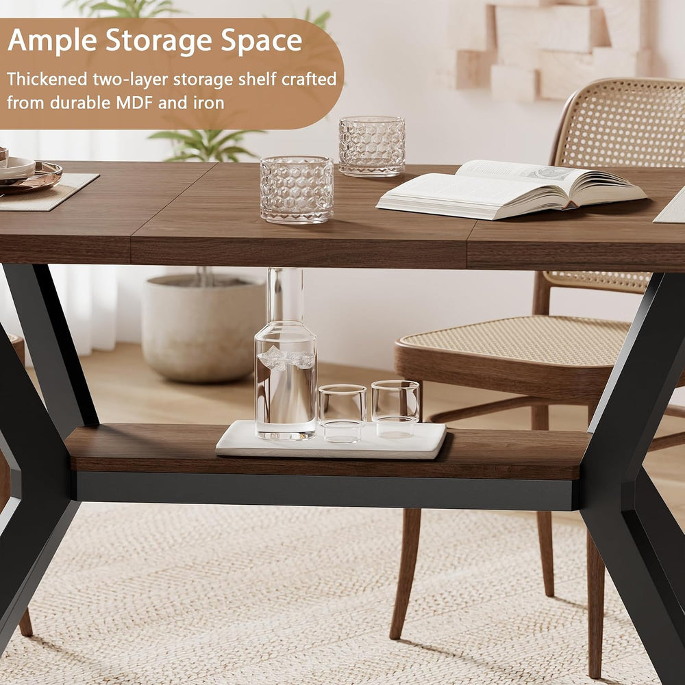 MECHYIN 55"-71" Extendable Dining Table for 4-8 with Built-in Flip ...