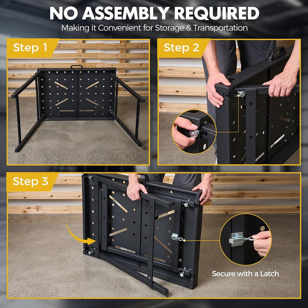 OLBRUS Welding Table Foldable Work Bench, Black