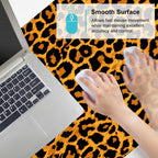Leopard Print Mouse Pad – Large Extended Desk Mat 35.43 x 15.75 in – Bold Cheetah Animal Pattern, Non-Slip Rubber Base, Waterproof Surface, Fashionable Keyboard & Mouse Pad for Office, Home, or Gaming