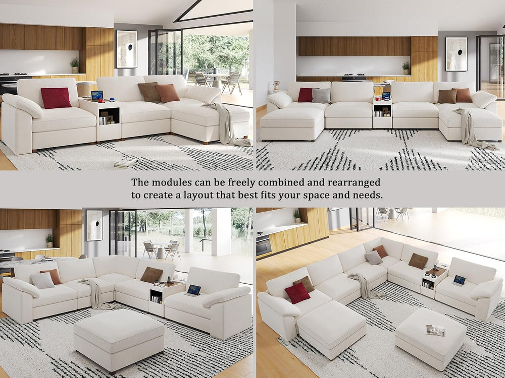 EASE MOOSE L Shape Sectional Modular Sofa,Oversized Modular Cloud Sofa | Mode...