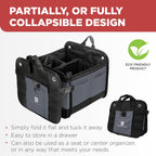 TRUNKCRATEPRO Trunk Organizer For Car, Suv, Truck | Premium Adjustable Multi Compartments Collapsible Car Trunk Organizer With Securing Straps & Non-Slip Bottom (Large Size, Grey)
