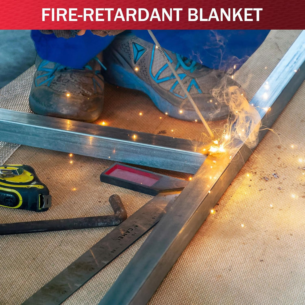2 Pack Welding Blanket 6x8 ft - Heavy Duty Fiberglass Fire Resistant Blankets...