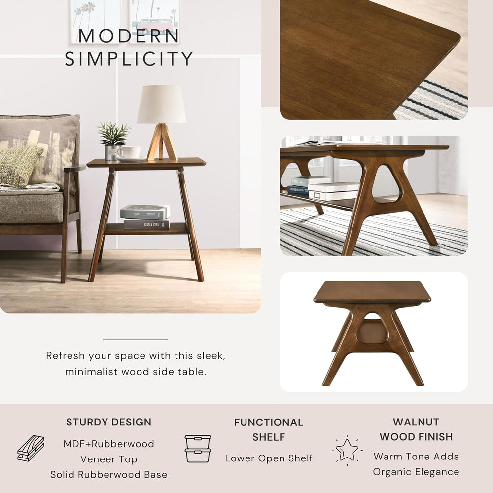 Roundhill Furniture Arona 3-Piece Coffee Table Set, Coffee Table and Two End ...