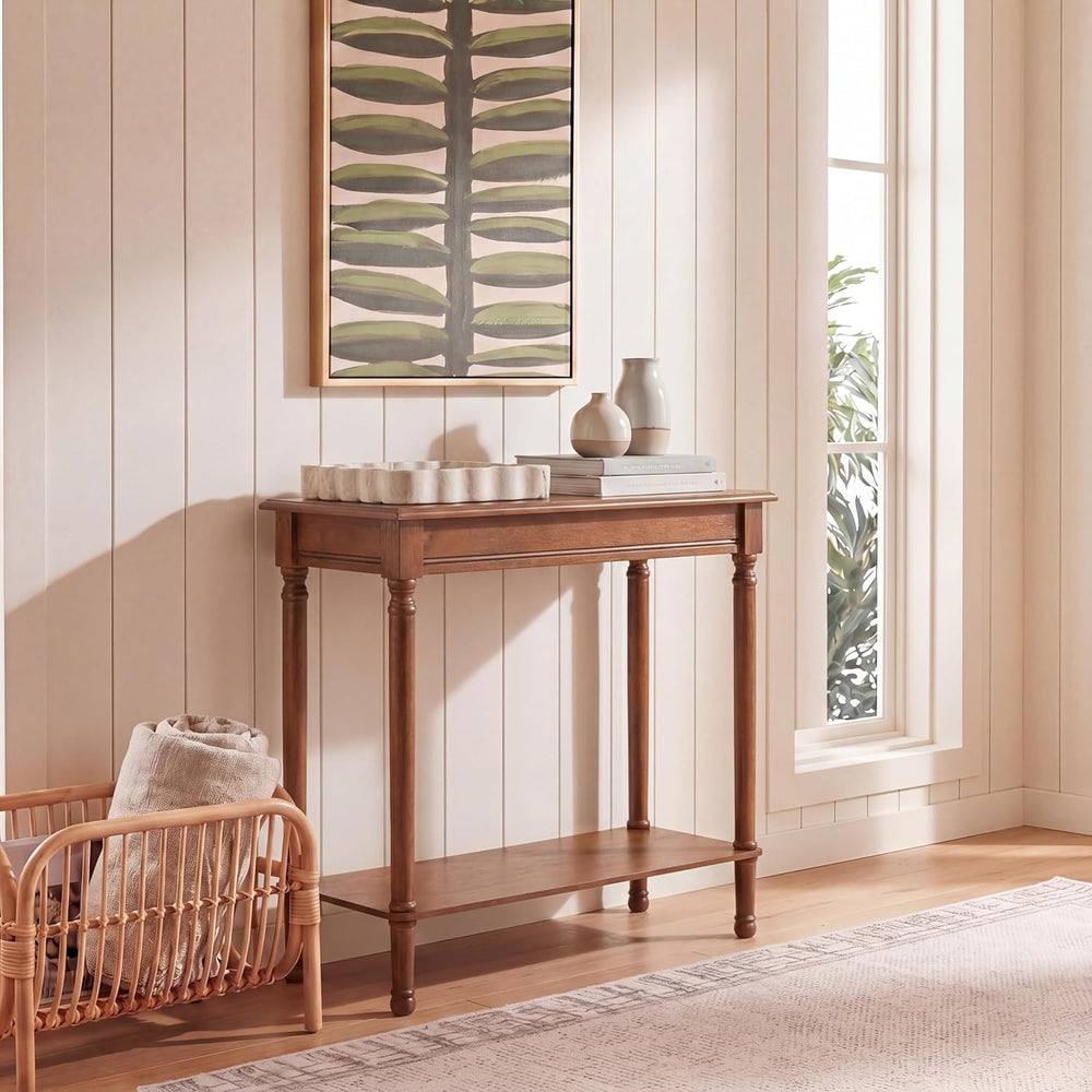 SAFAVIEH Furniture - Tinsley Rectangle Console Table - Brown - Solid Wood - F...