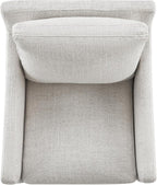 Upholstered Dining Chairs with Casters, No Assembly Modern Accent Armchair with Rollers for Dining Room, Bedroom, Living Room, Reading Room, Already Assembled, Ivory, 1 Box