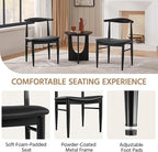 Yaheetech Dining Chairs Set of 4 Mid Century Modern Leather Dining Room Chairs with Armless Backrest & Metal Legs for Kitchen, Living Room, Black