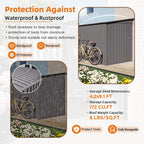 4x9 FT Lean to Shed with Windows, Metal Sheds & Outdoor Storage with 6 Vents and 1 Side Open Door, Outdoor Storage Shed Waterproof for Backyard, Garden, Patio, Gray