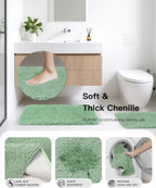 Bathroom Accessories Set,Green Bathroom Set,24 Pieces Bathroom Accessory Set with Shower Curtain,Trash Can for Bathroom Accessories Décor and Home Gifts